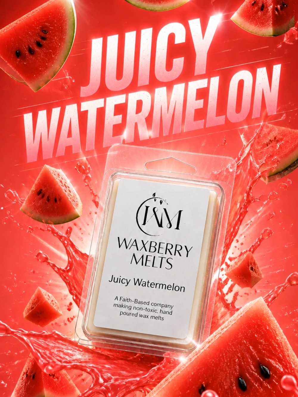 Hand Crafted Juicy Watermelon Scented Wax Melts